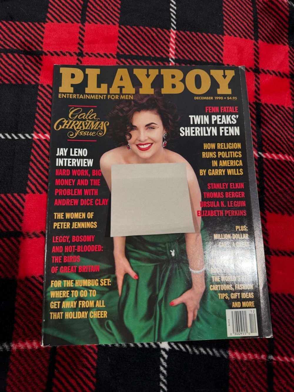 PLAYBOY Gold Masthead with Green Dress and Red Accents